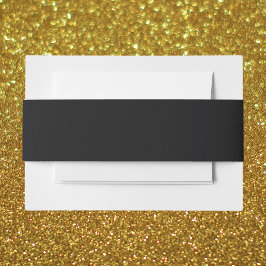 Jet Black Solid Color Einladungsbanderole
