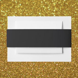 Jet Black Solid Color Einladungsbanderole