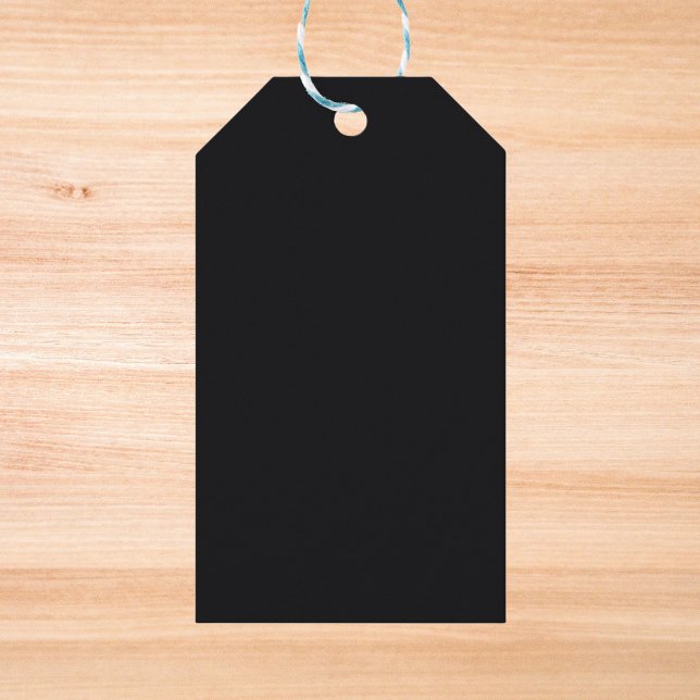 Jet Black Solid Color Geschenkanhänger (Von Creator hochgeladen)