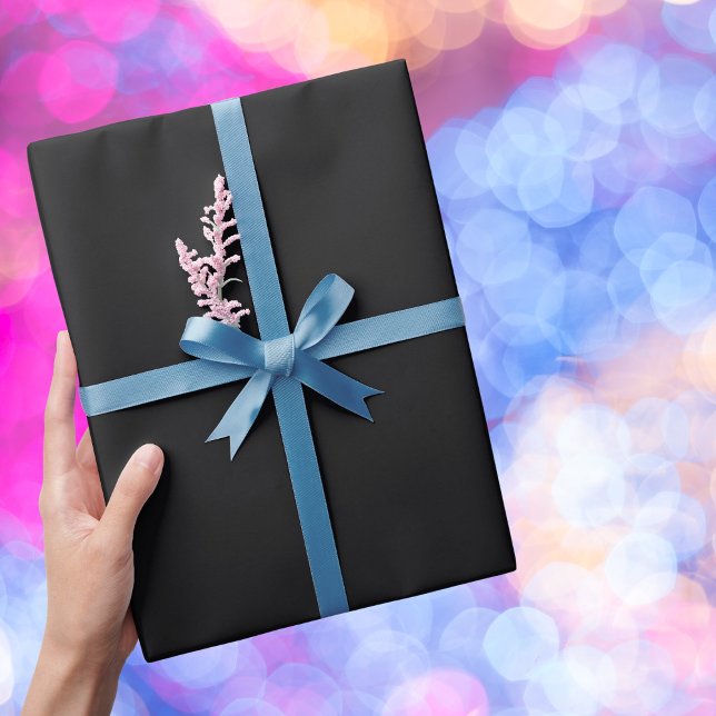 Jet Black Solid Color Geschenkpapier (Von Creator hochgeladen)