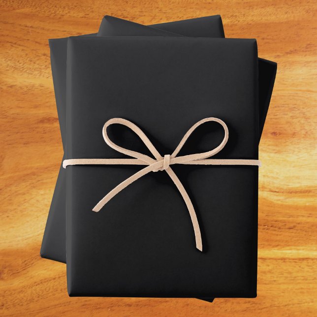 Jet Black Solid Color Geschenkpapier Set (Von Creator hochgeladen)