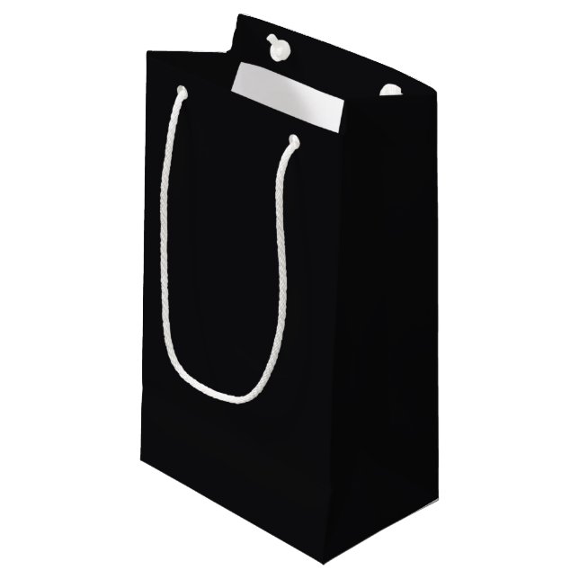 Jet Black Solid Color Kleine Geschenktüte (Vorderseite Schrägansicht)