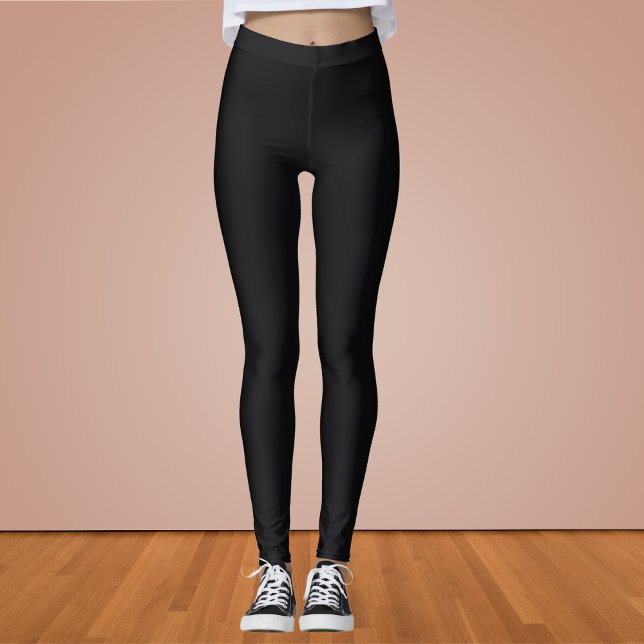 Jet Black Solid Color Leggings (Von Creator hochgeladen)