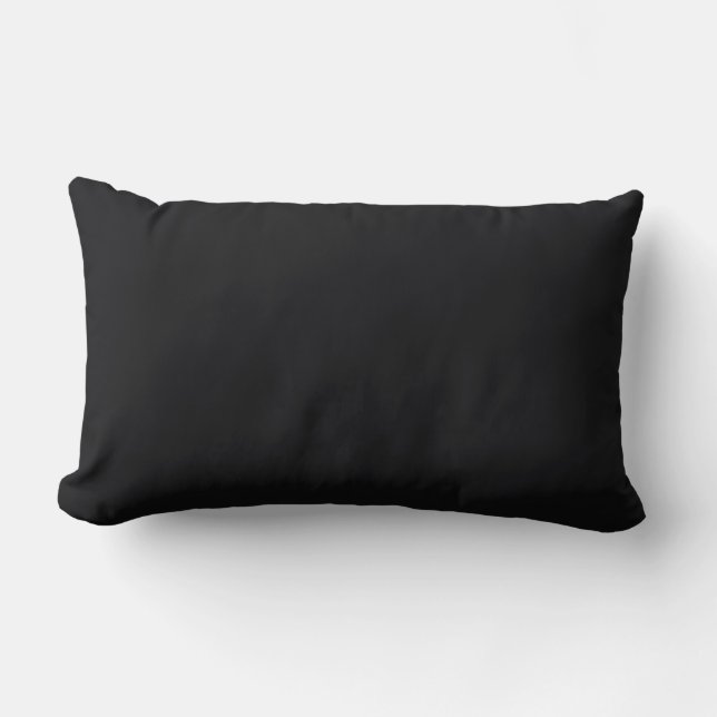 Jet Black Solid Color Lendenkissen (Vorderseite)