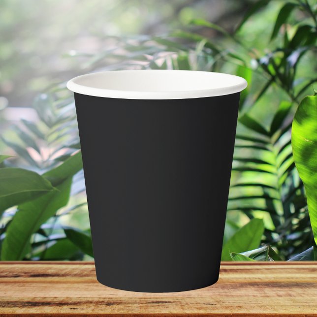 Jet Black Solid Color Pappbecher (Von Creator hochgeladen)