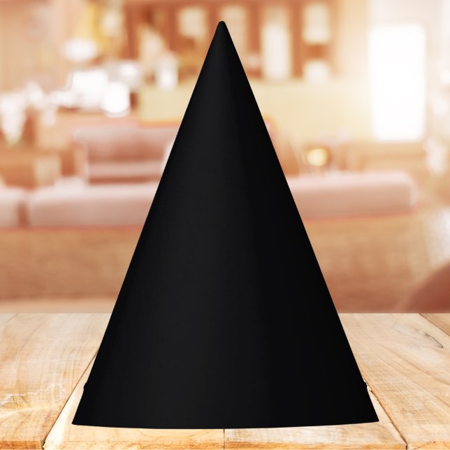 Jet Black Solid Color Partyhütchen (Von Creator hochgeladen)