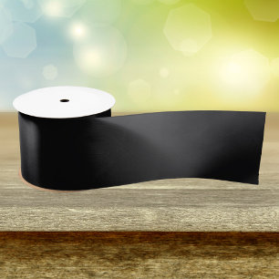 Jet Black Solid Color Satinband
