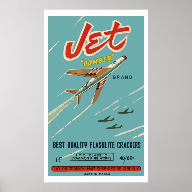 Jet Bomber (Vintager chinesischer Firecracker) Poster (Vorne)