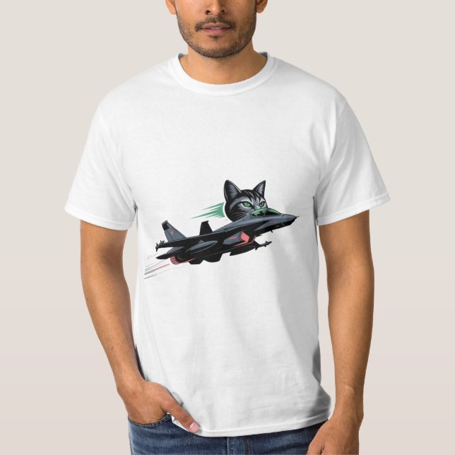 Jet Cat Pilot - Futuristisches Feline Flight T-Shi T-Shirt (Vorderseite)