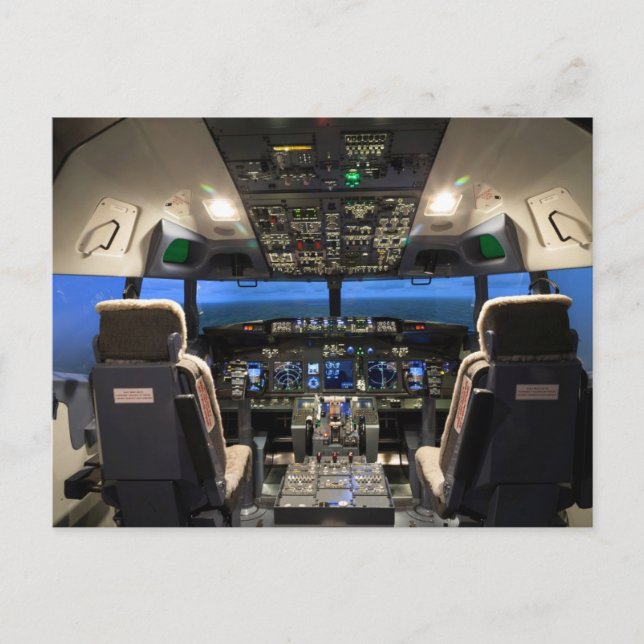 Jet-Cockpit Postkarte (Vorderseite)