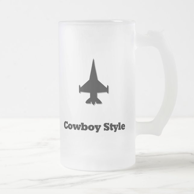 Jet Cowboy Style kämpfen Mattglas Bierglas (Rechts)
