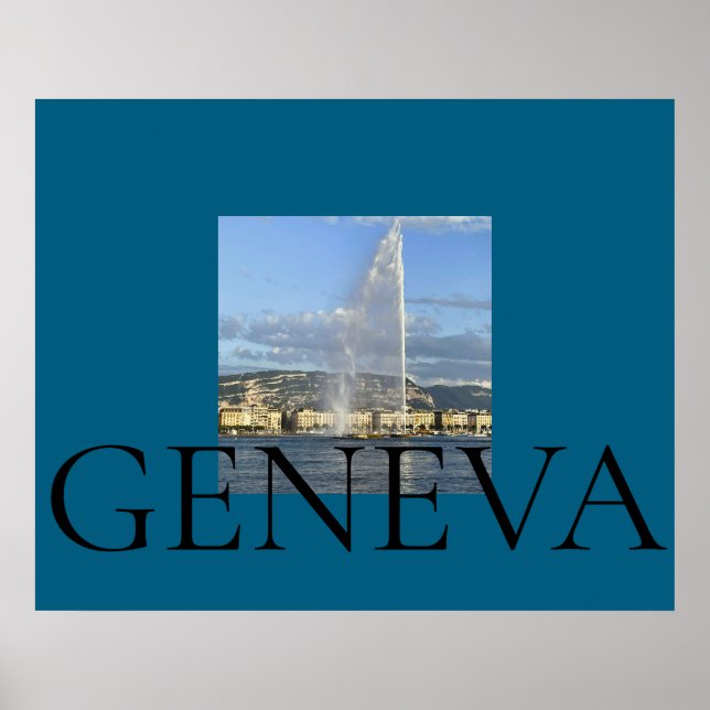 Jet d'Eau in Genf  Poster (Vorne)