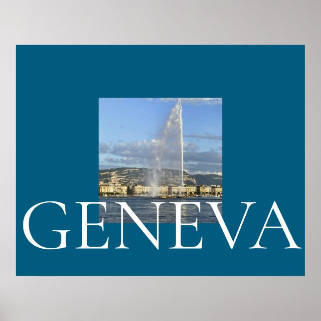 Jet d'Eau in Genf  Poster (Vorne)