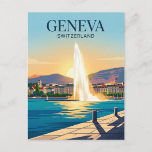 Jet d'Eau Schweiz Postkarte