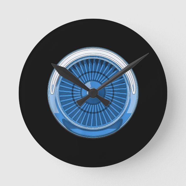 Jet Engine Runde Wanduhr (Vorderseite)