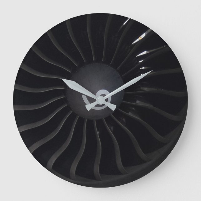 Jet Engine Wall Clock Große Wanduhr (Vorderseite)