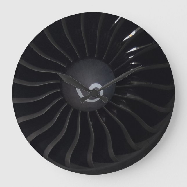 Jet Engine Wall Clock Große Wanduhr (Vorderseite)
