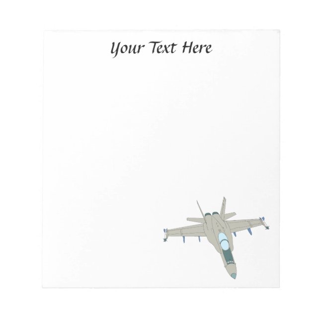 Jet Fighter F18 Hornet Design Notizblock (Vorderseite)