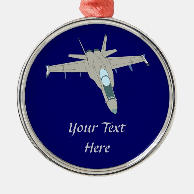 Jet Fighter F18 Hornet Design Ornament Aus Metall (Vorne)