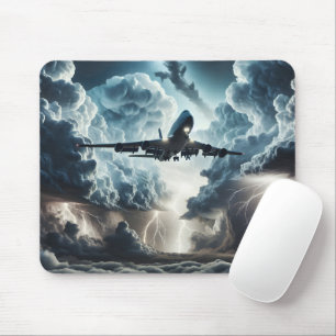 Jet fliegt durch einen Sturm Mousepad
