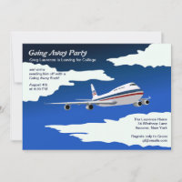 Jet Flugzeug geht weg Party Einladung