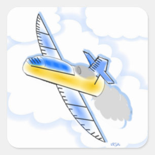 Jet-Flugzeug Quadratischer Aufkleber
