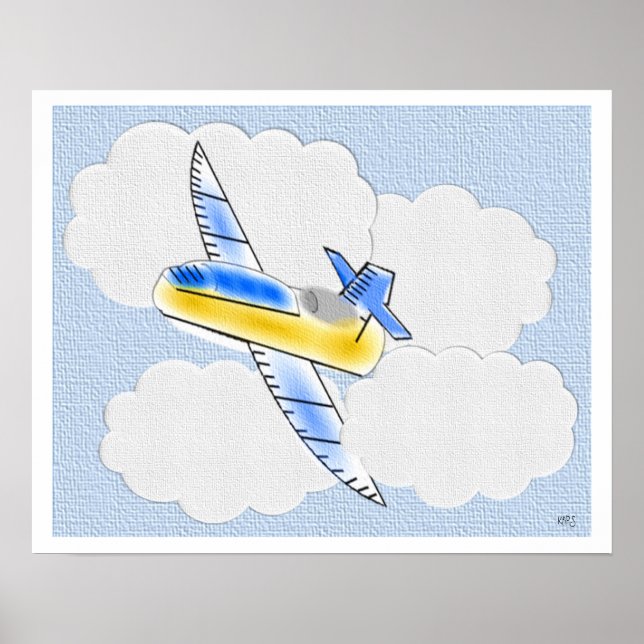 Jet-Flugzeug steigt in die Luft auf Poster (Vorne)
