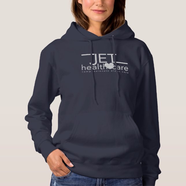 JET Healthcare White Logo Kapuzenpulli Hoodie (Vorderseite)