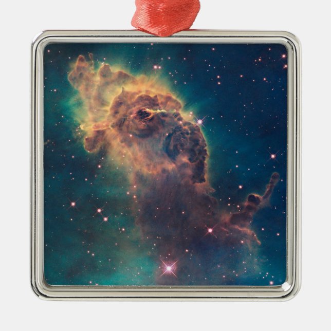 Jet in Carina Nebula Postcard Ornament Aus Metall (Vorne)