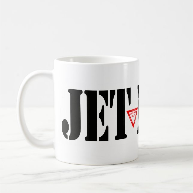 JET-LÄRM-Tasse Kaffeetasse (Links)