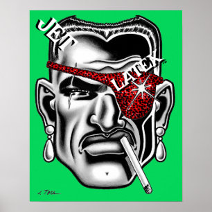 Jet Latex™/gebrochene Nase Poster