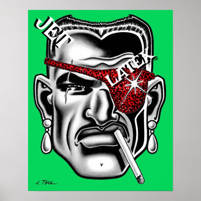 Jet Latex™/gebrochene Nase Poster (Vorne)