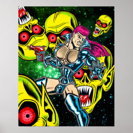 Jet Latex™ gegen die Astro Zombies Poster
