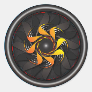 Jet-Motor-Aufkleber Runder Aufkleber