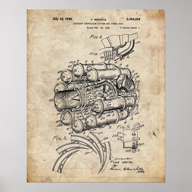 Jet Motor Patent Poster (Vorne)