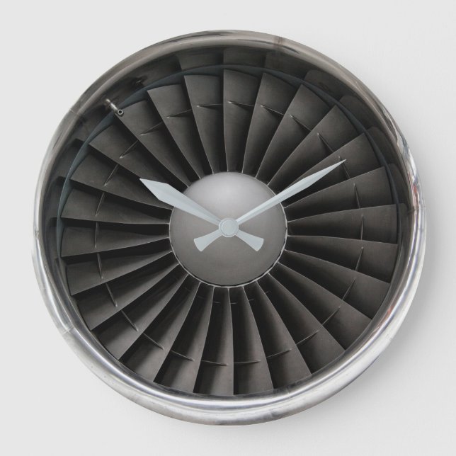 Jet Motor Turbine Fan Große Wanduhr (Vorderseite)