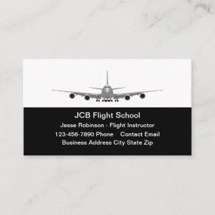 Jet-Plan Flight School Theme Business Cards Visitenkarte