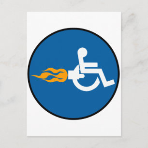 Jet Rollstuhl Postkarte
