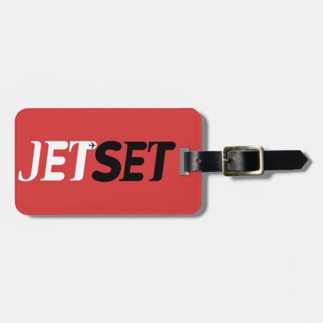 Jet-Set-Reise Gepäckanhänger (Vorderseite horizontal)