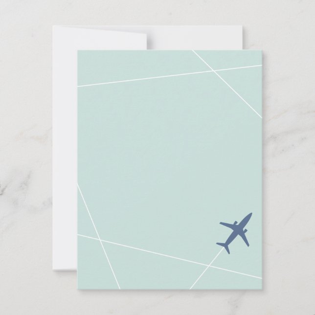 Jet Set Stationery - Aqua Mitteilungskarte (Vorderseite)