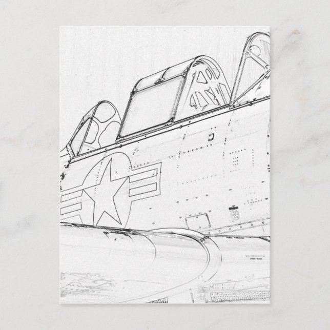 Jet Sketch Postkarte (Vorderseite)