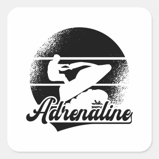 Jet Ski Adrenaline Wassersport Jetski Jet Skifahre Quadratischer Aufkleber (Vorderseite)