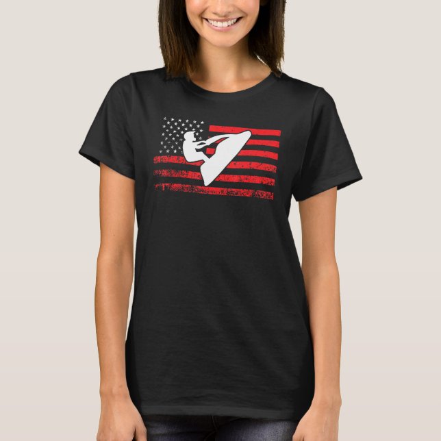 Jet Ski American Flag Jet Skiing T-Shirt (Vorderseite)