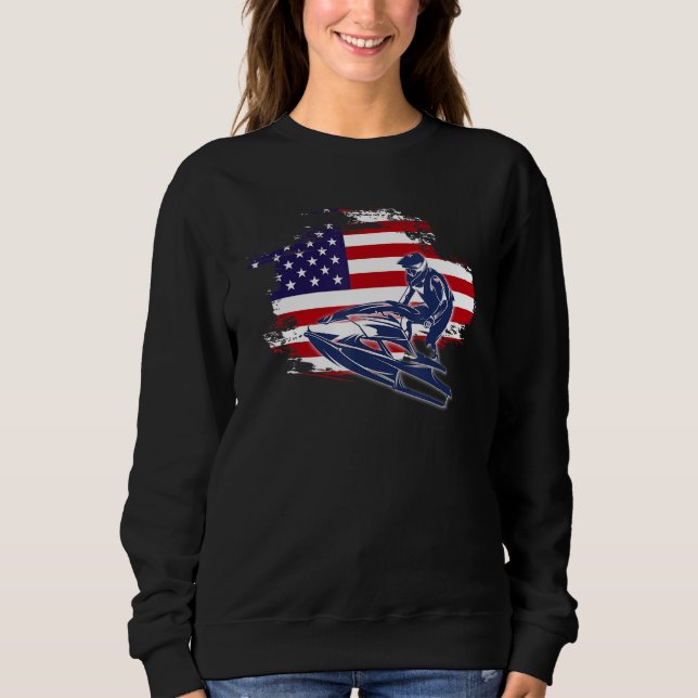 Jet Ski American USA Flag Jetski Rider Sweatshirt (Vorderseite)