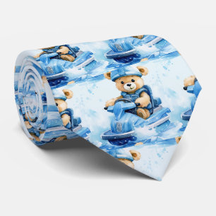 Jet Ski Blauer Teddybär Schlips Krawatte
