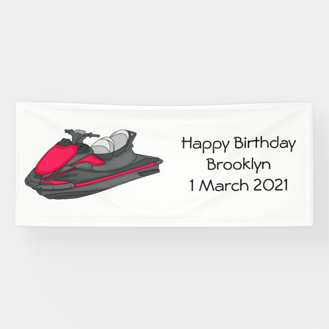 Jet ski Cartoon Illustration Banner (Horizontal)
