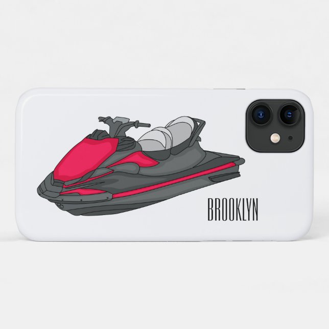 Jet ski Cartoon Illustration Case-Mate iPhone Hülle (Rückseite (Horizontal))