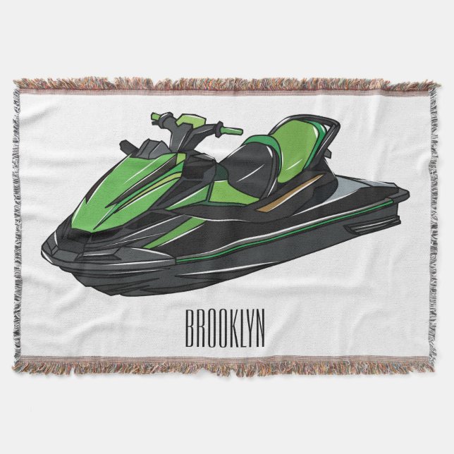 Jet ski Cartoon Illustration Decke (Vorderseite)