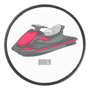 Jet ski Cartoon Illustration Eishockey Puck