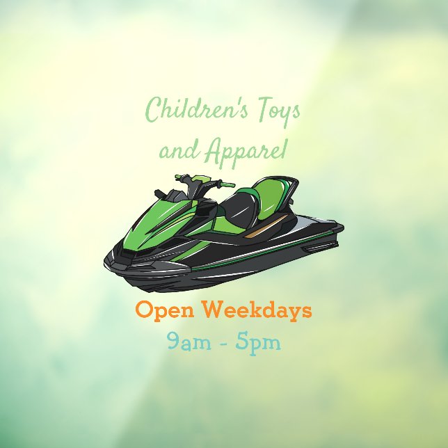 Jet ski Cartoon Illustration Fensteraufkleber (Blatt 3)